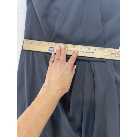 Shona Joy Revolve Core Knot Dress Size 4 Gray Draped Halter Tulip Hem Runs Small - Picture 11 of 16